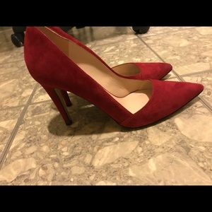 Saks Fifth Avenue red Suede Pump